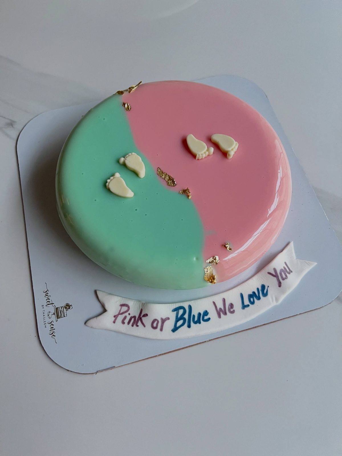 Pastel entremet with mirror glaze